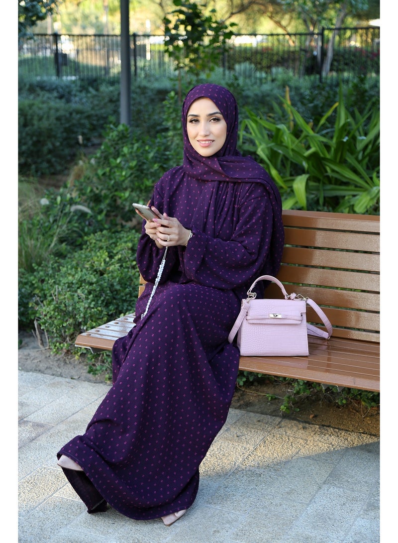 لامورا فستان صلاة للنساء قطعة واحدة | زي صلاة إسلامي كامل بأكمام طويلة مع وشاح مرفق | جلباب عباية من قطن ناعم ومريح وقابل للتهوية | لباس النماز والصلاة | من مستلزمات العمرة | متوفر بألوان فاتحة وتصاميم مختلفة - Image 4